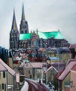 Voir le détail de cette oeuvre: Chartres sous la neige
